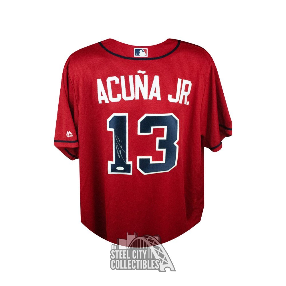 red acuna braves jersey