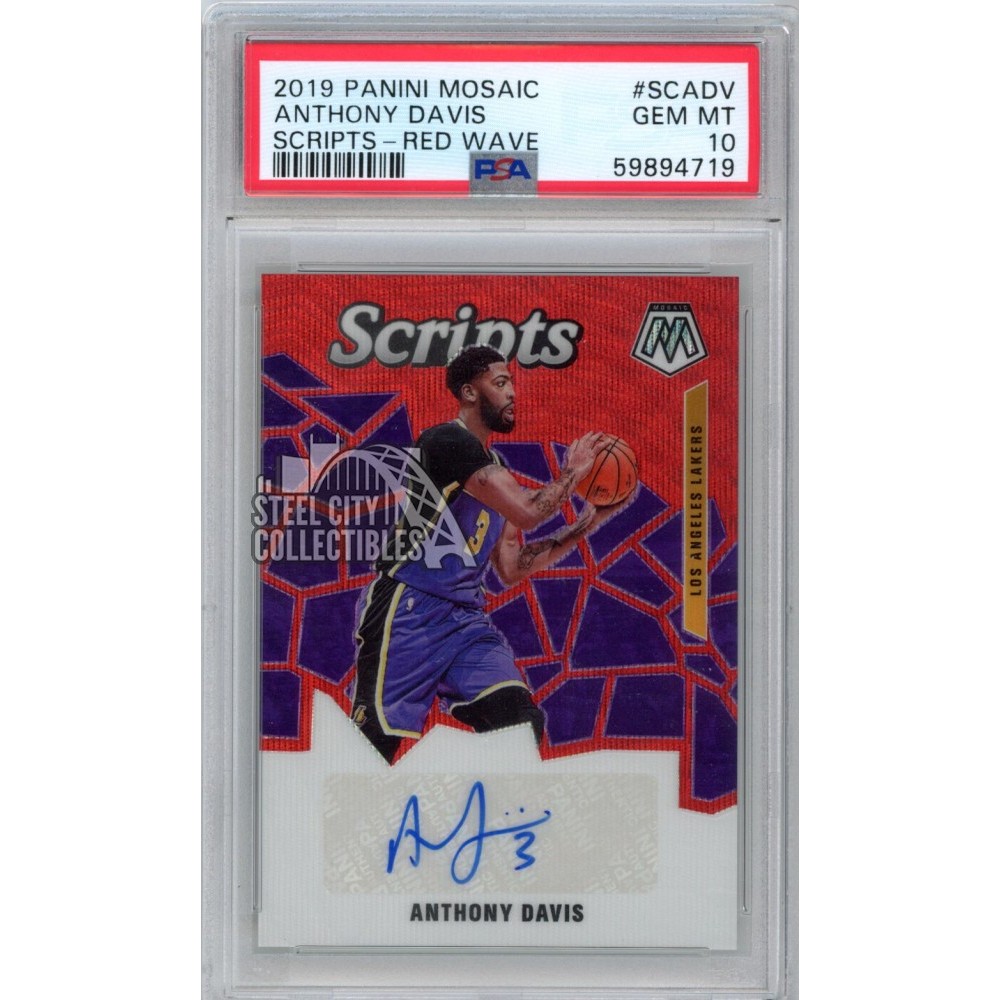 その他 2019 PANINI NBA ANTHONY DAVIS PSA10 Anthony Davis 2019-20 Panini Mosaic Red Wave Autograph Card #SC