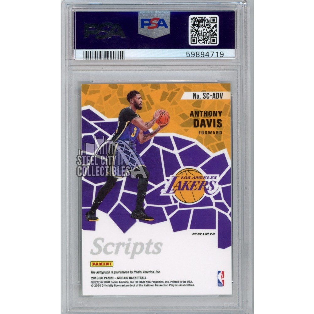 Anthony Davis 2019-20 Panini Mosaic Red Wave Autograph Card #SC