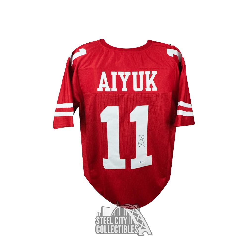 Brandon Aiyuk Autographed San Francisco Custom Red Football Jersey