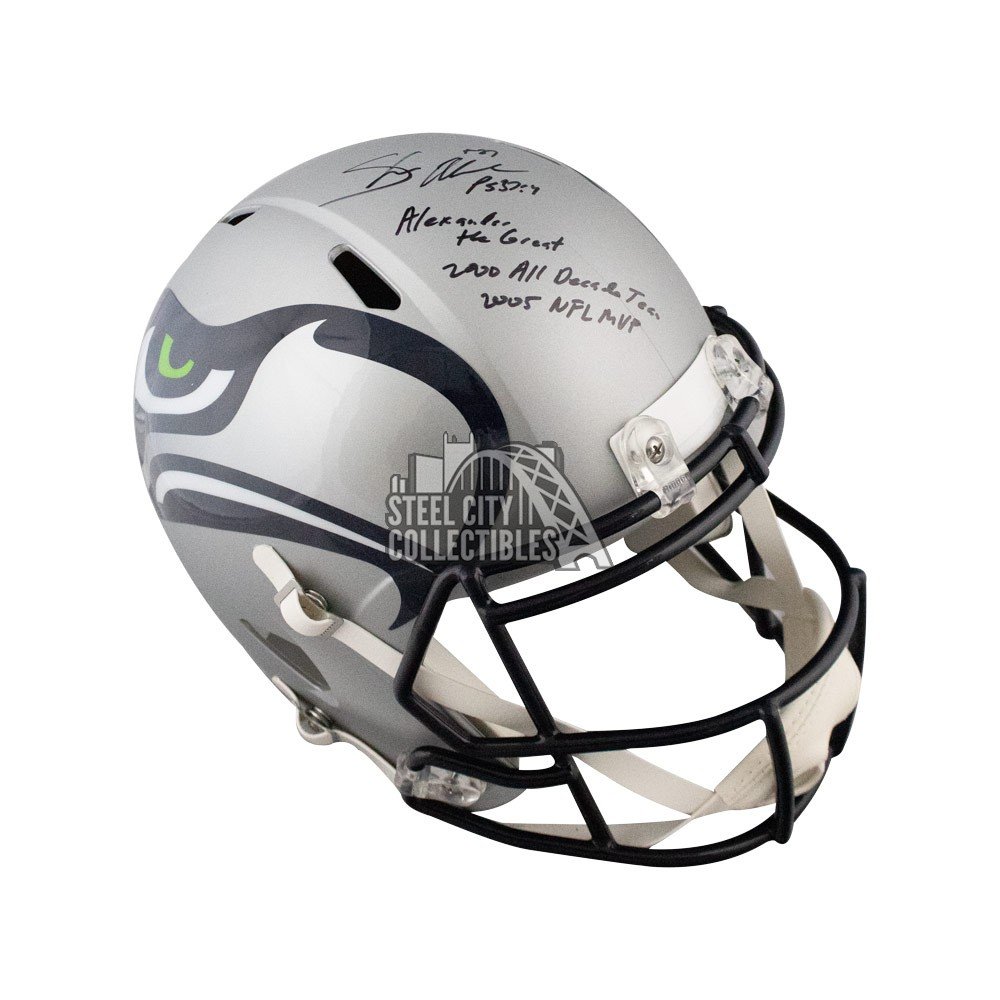 Shaun Alexander Autographed Seahawks Amp FullSize Football Helmet JSA