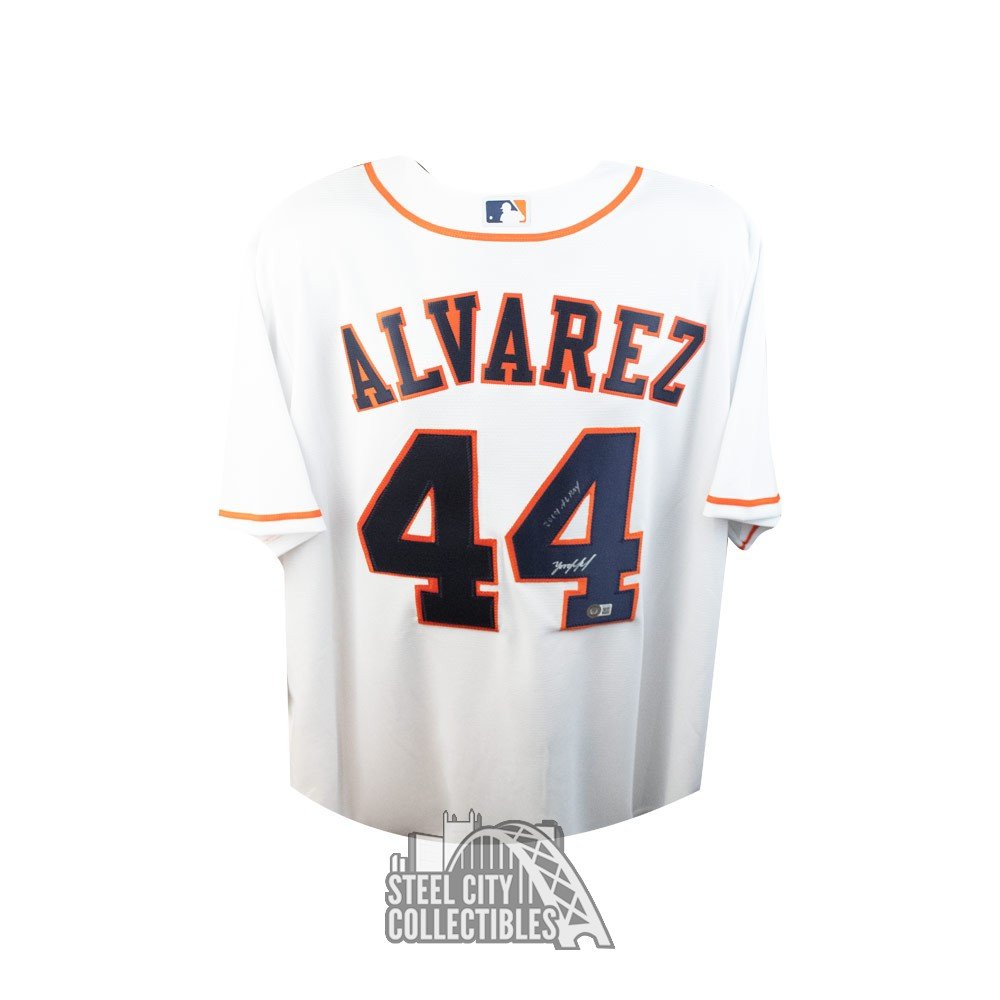 Yordan Alvarez 2019 AL ROY Autographed Houston Astros Nike Baseball Jersey  - BAS