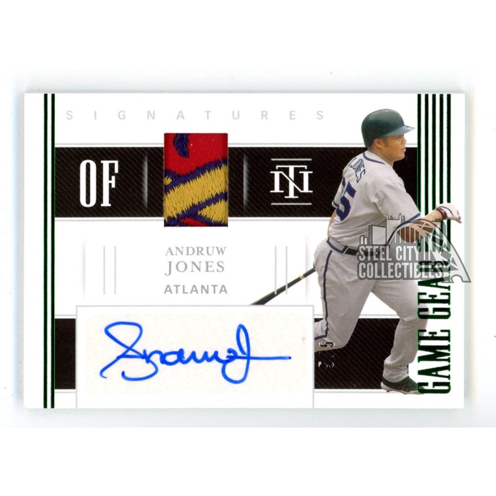 Andruw Jones 2021 Panini National Treasures Autograph Patch Card