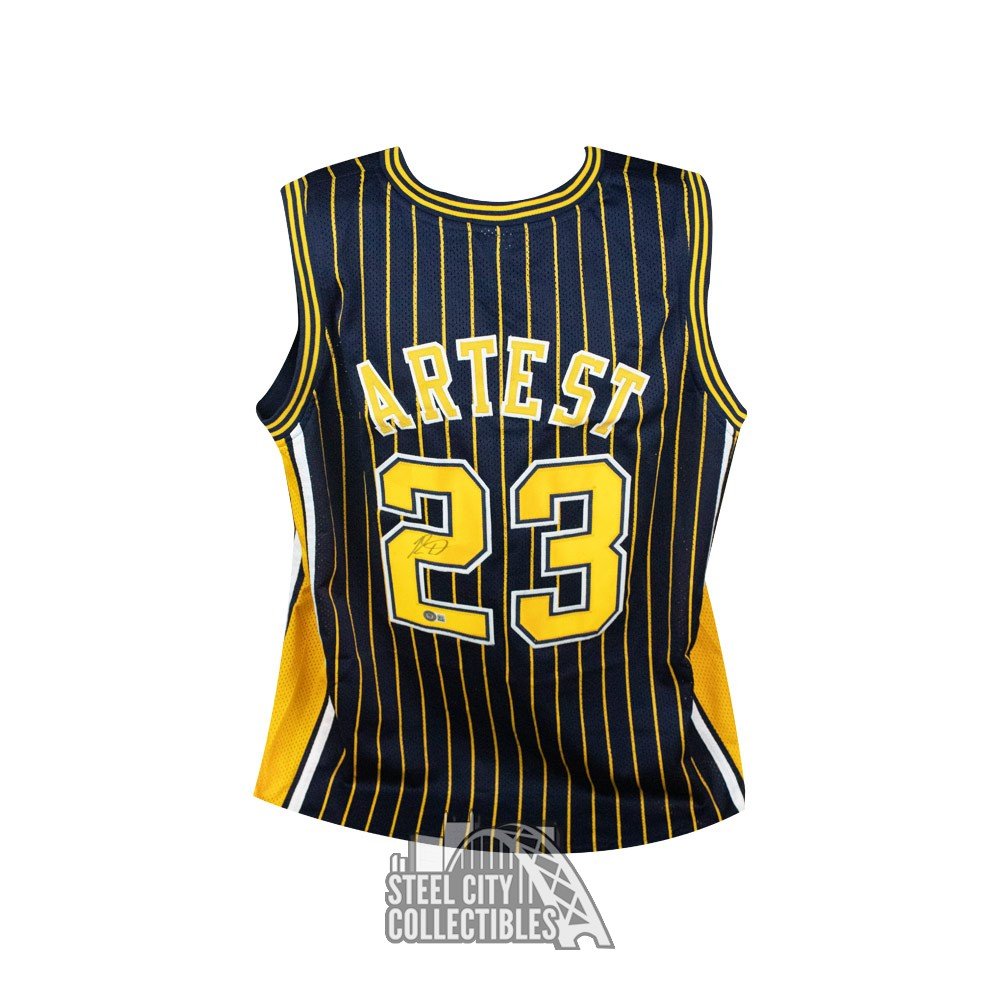 Artest Autographed Indiana Custom Basketball Jersey - | Steel Collectibles