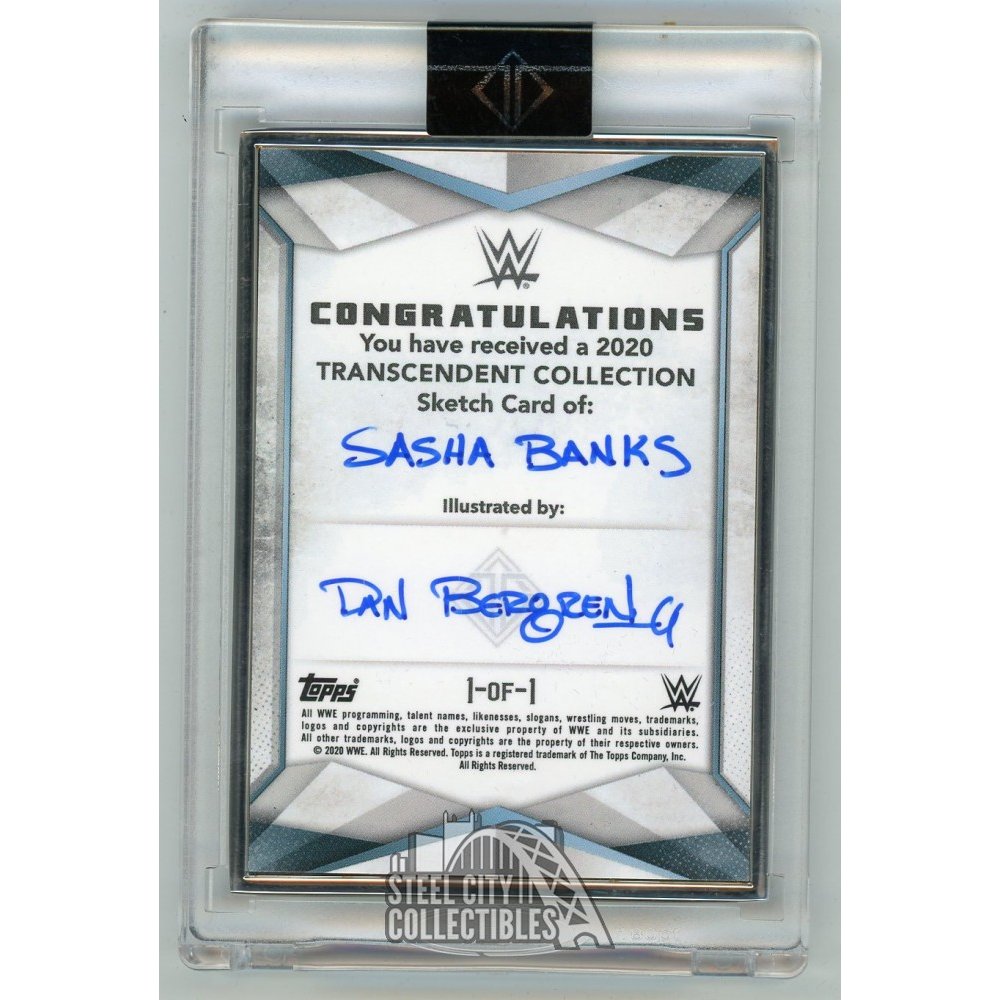 Sasha Banks 2020 Topps Transcendent WWE Sketch Autograph Card 1/1