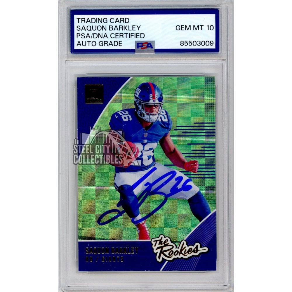 Saquon Barkley 2018 Panini Donruss Rookies Autograph Rookie Card