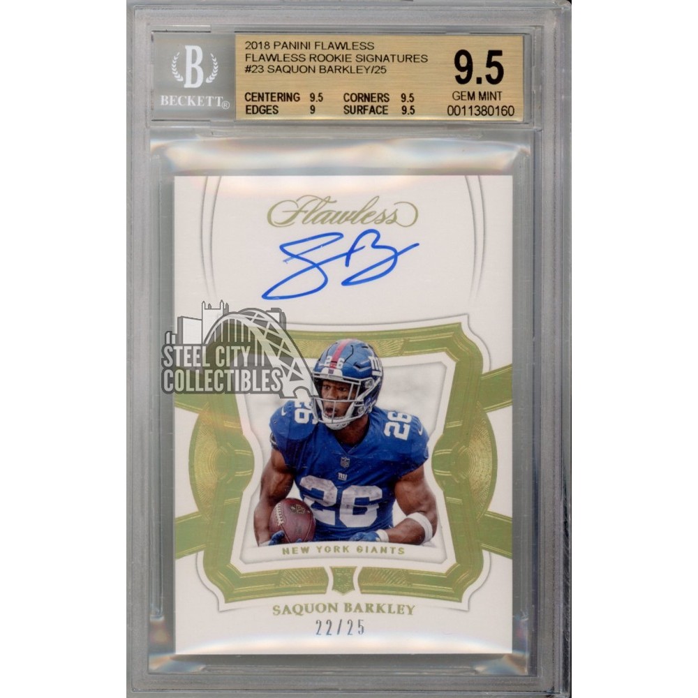 Saquon Barkley 2018 Panini Flawless Autograph Rookie Card #RCS-SB
