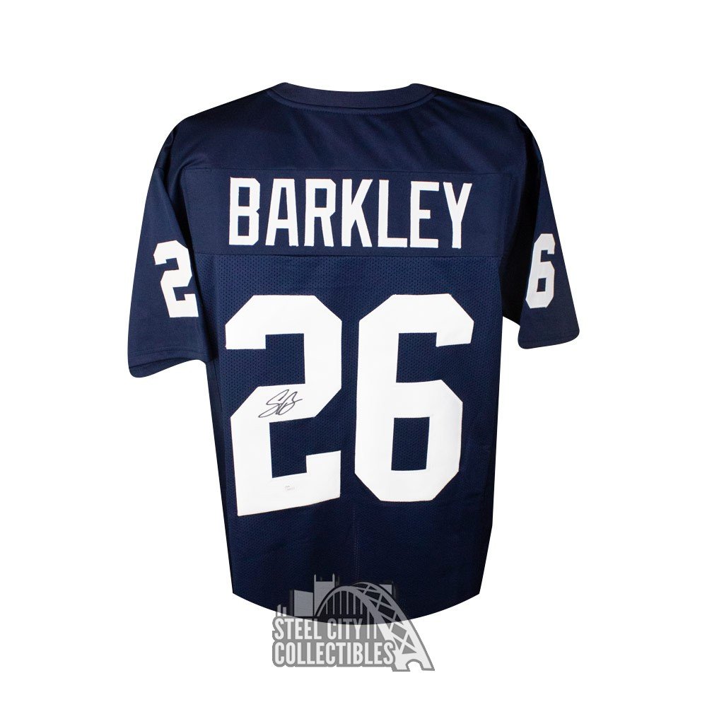 Saquon Barkley Autographed Penn State Custom Blue Football Jersey - JSA COA  (C)