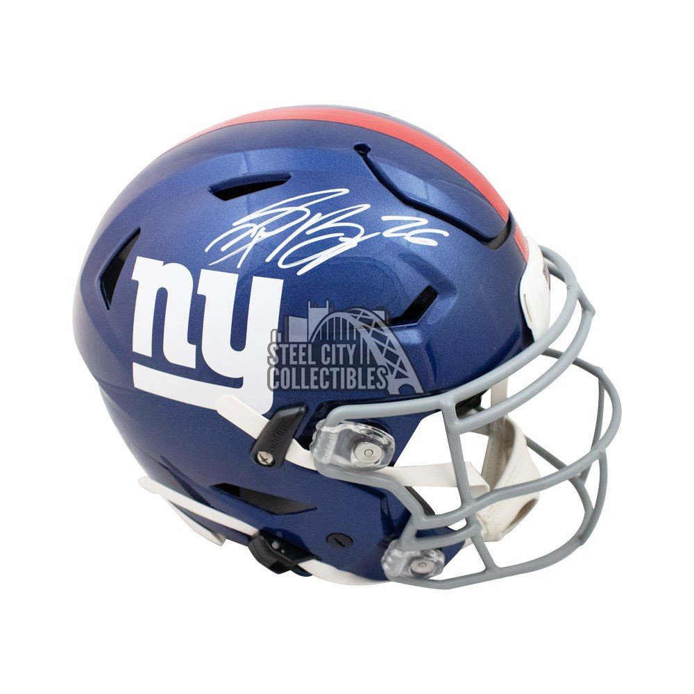 Saquon Barkley New York Giants Autograph Nameplate Football Helmet Jersey 