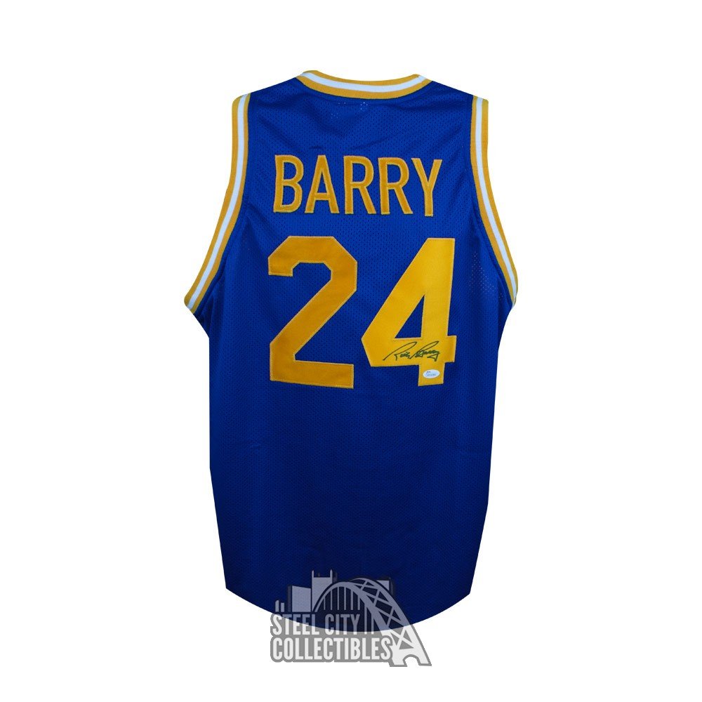 Rick Barry Signed San Francisco Warriors Photo Jersey (JSA COA) 1975 NBA  Champ