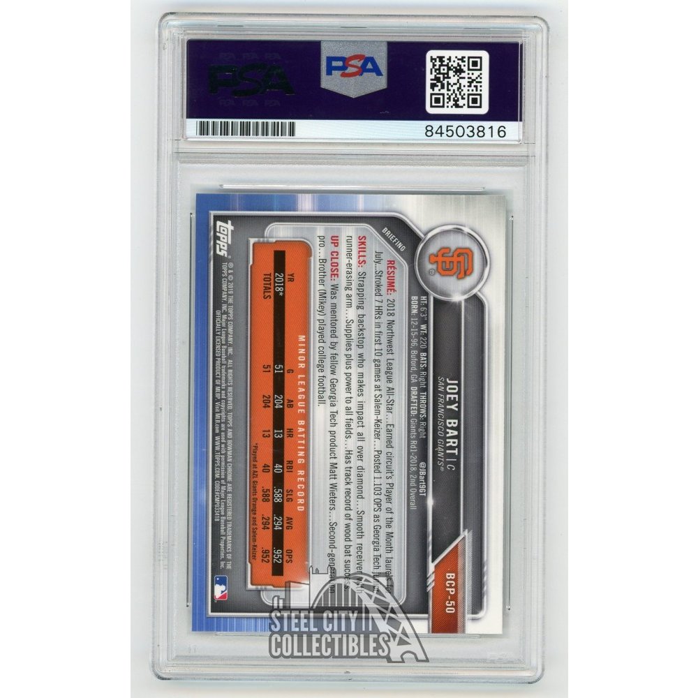 Joey Bart 2019 Bowman Chrome Prospects Mega Box Autographed Joey Bart 2019 Bowman Chrome Prospects Mega Box Autographed