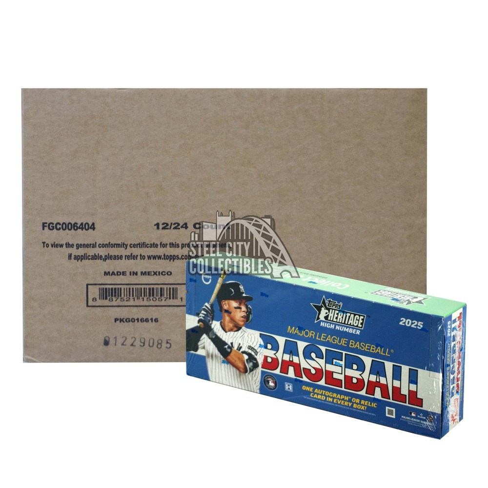 2025 Topps Heritage High Number Baseball Hobby 12-Box Case | Steel