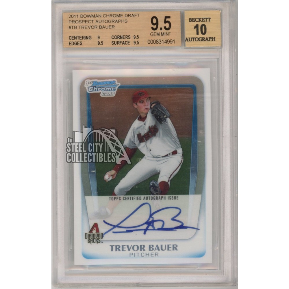 Trevor Bauer 2011 Bowman Chrome 1st Autograph Card #BCAP-TB BGS