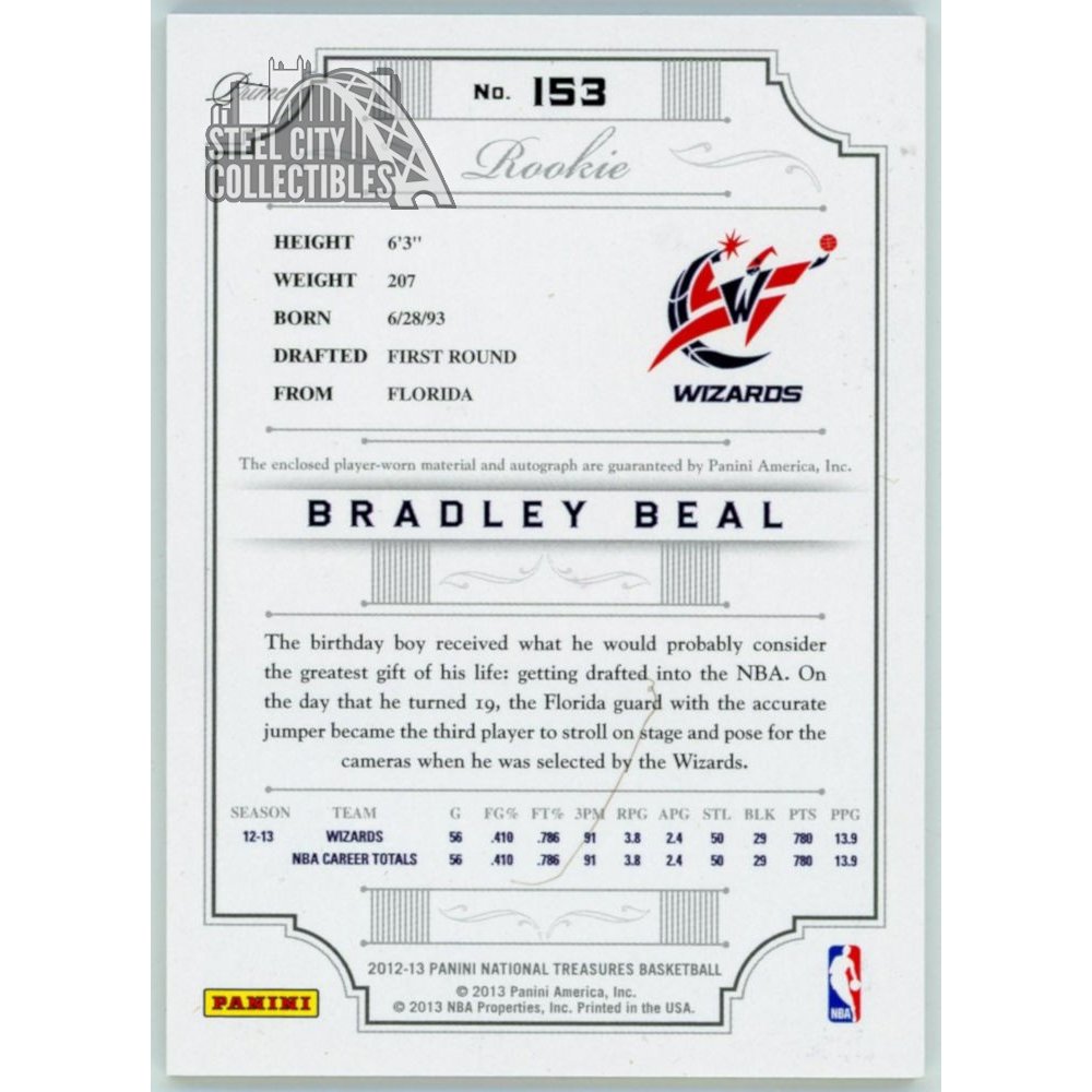 NBA カード Bradley Beal 直書きサイン 25枚限定 2022 National Treasures Notable Nicknames Autograph Bradley Beal