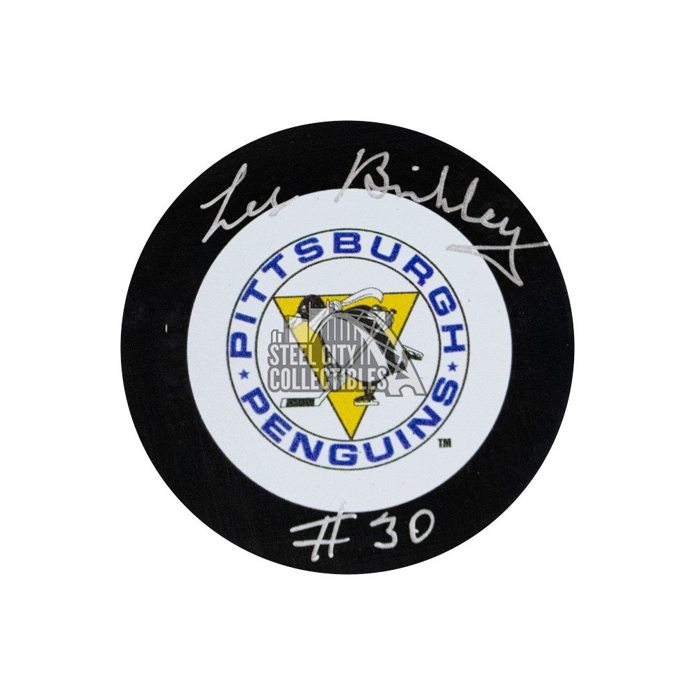 Les Binkley Autographed Pittsburgh Penguins Vintage Hockey Puck