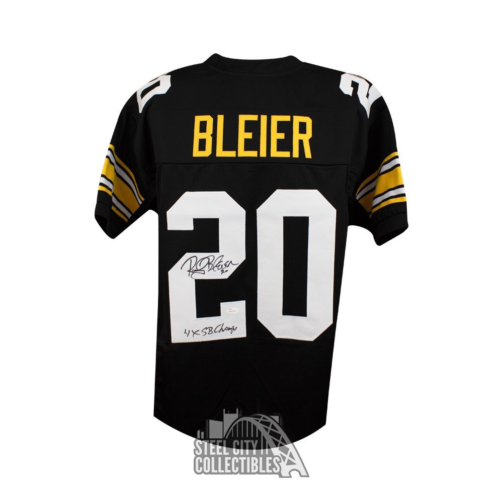 Rocky Bleier Autographed Steelers Custom Black Football Jersey Inscription - JSA