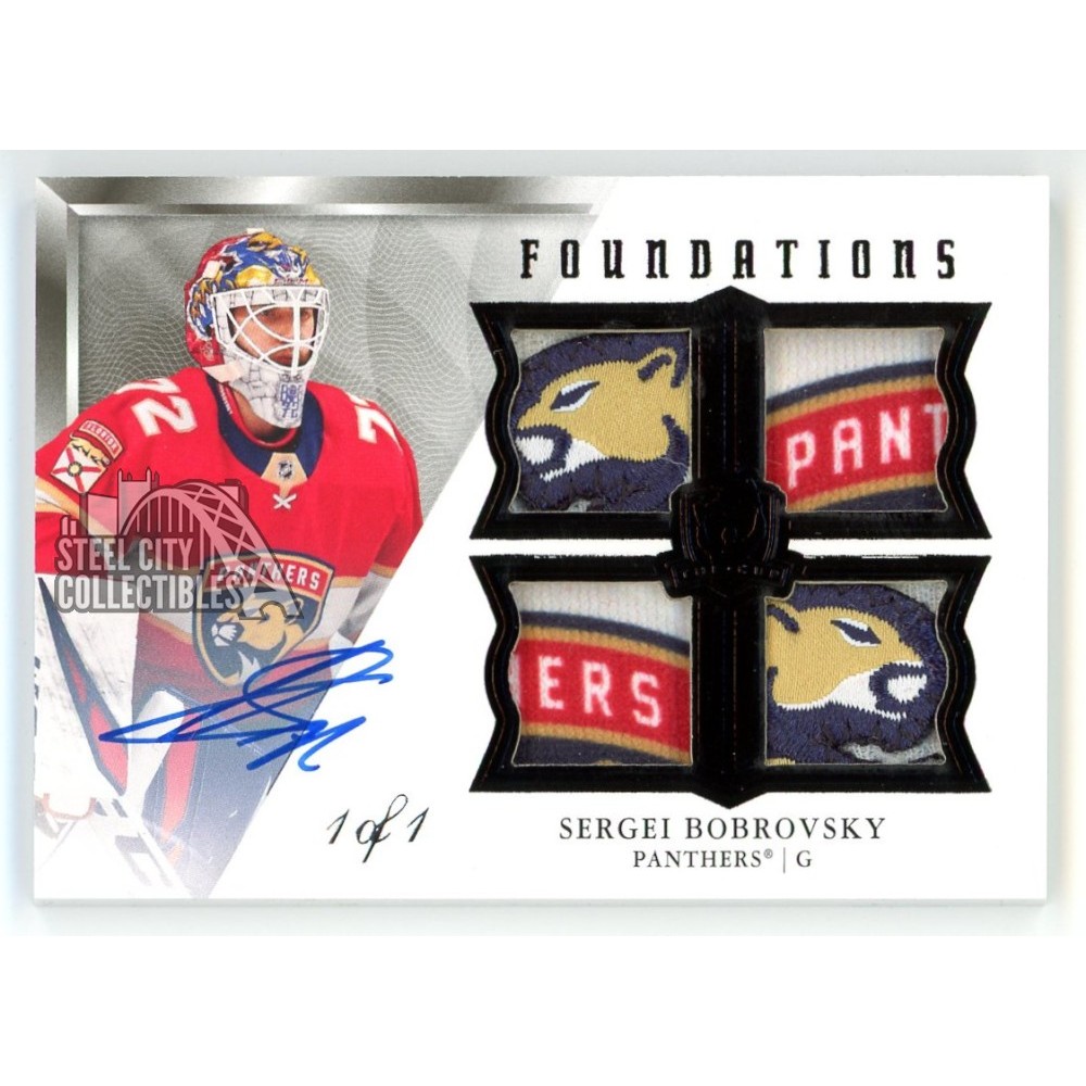 Sergei Bobrovsky 201920 UD The Cup Foundations Autograph Logo Patch