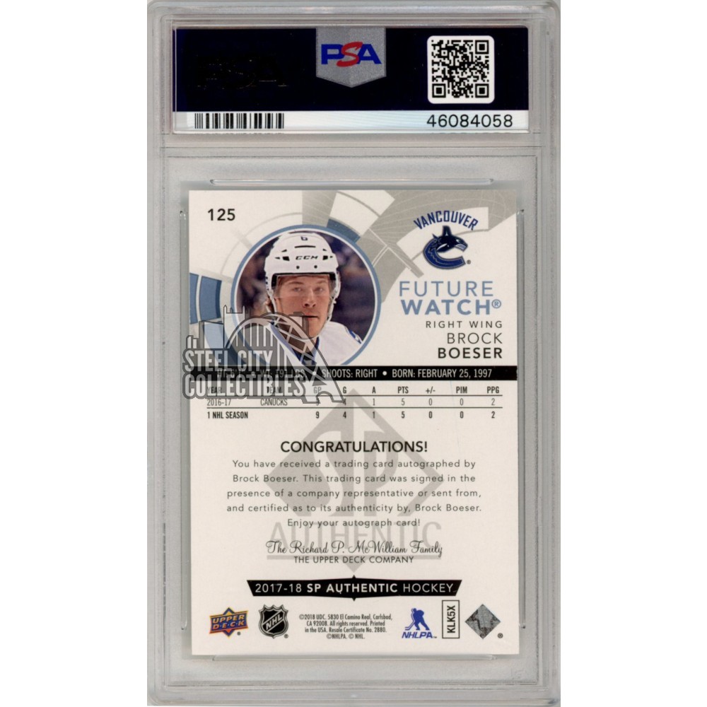 Brock Boeser 2017-18 Upper Deck SP Authentic Future Watch