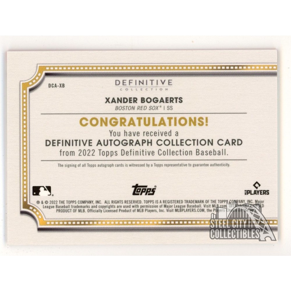 Xander Bogaerts 2022 Topps Definitive Red Autograph Card #DCA-XB 1