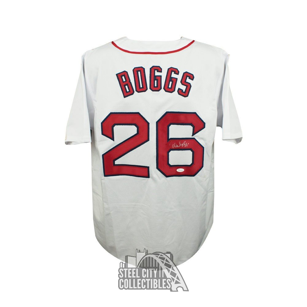 Wade Boggs Autographed Boston Custom White Baseball Jersey - JSA COA