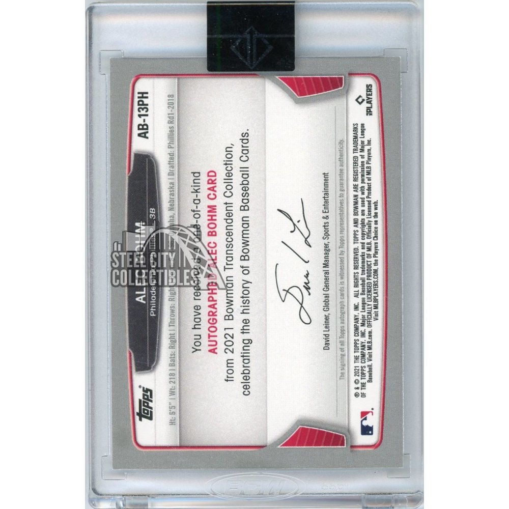 Alec Bohm 2021 Bowman Transcendent Through The Years 2013 Rookie 