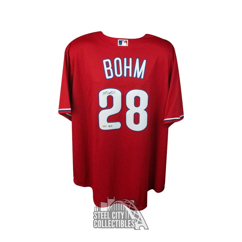 Alec Bohm Autographed Philadelphia Phillies Red Nike Replica Baseball  Jersey - Fanatics