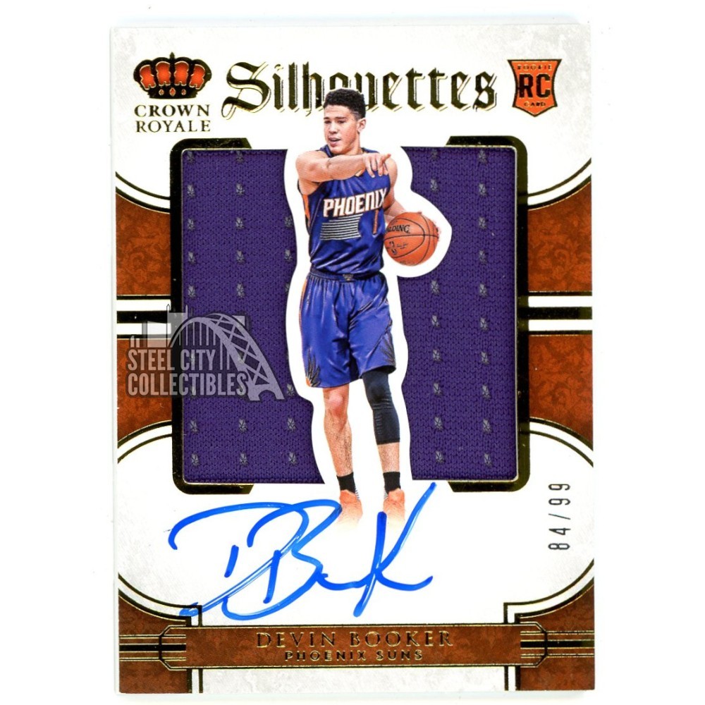 Devin Booker 2015-16 Panini Crown Royale Silhouettes Autograph Rookie Jersey  Card 84/99