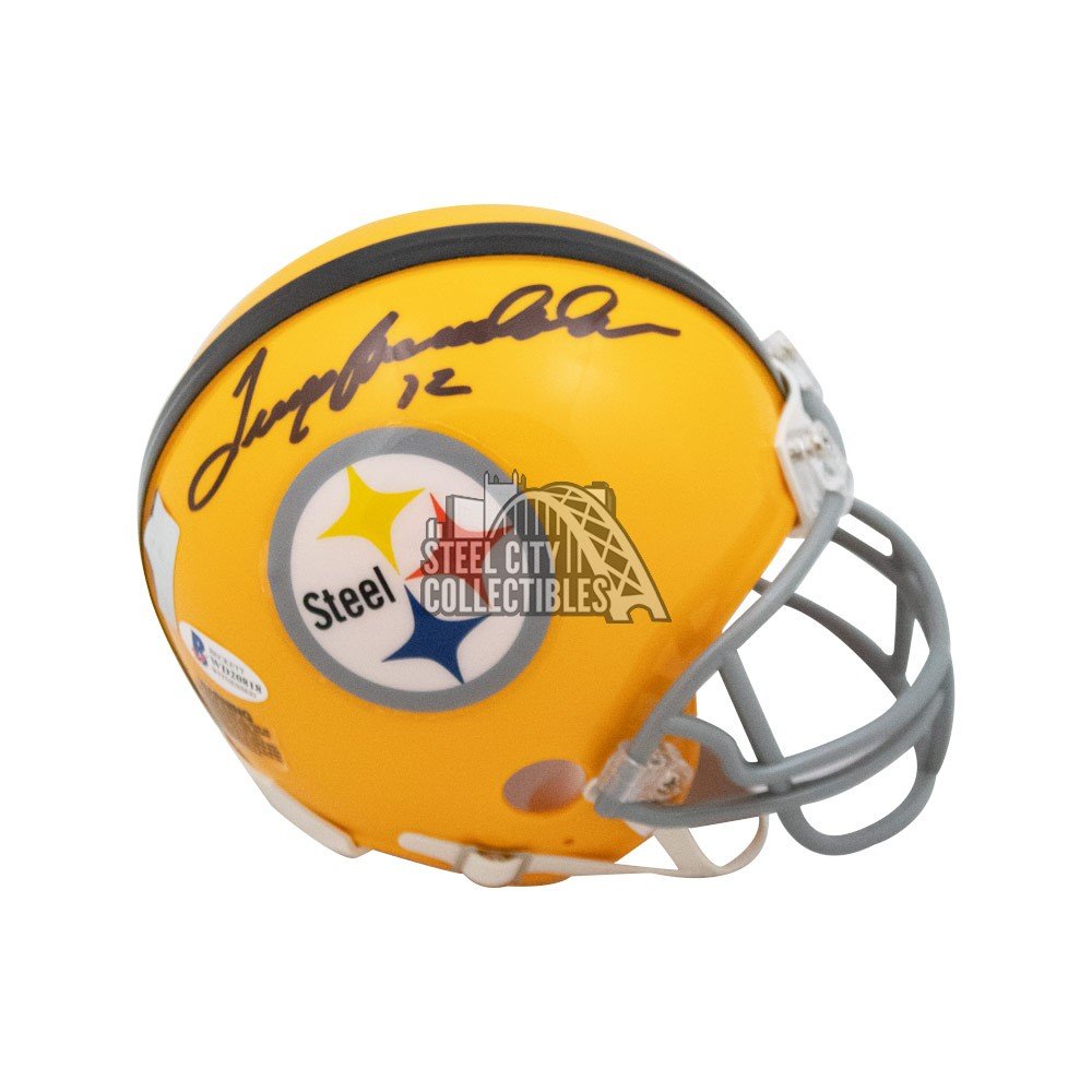 Terry Bradshaw Autographed Pittsburgh Steelers Throwback Mini Football  Helmet - BAS COA