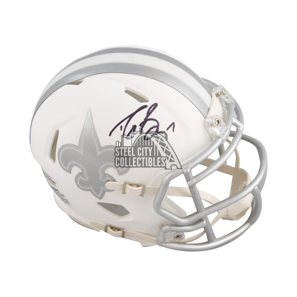 2019 Panini National Treasures Collegiate Football Hobby Box Random Serial # Group Break - Prize - Drew Brees Autographed Ice Mini Helmet