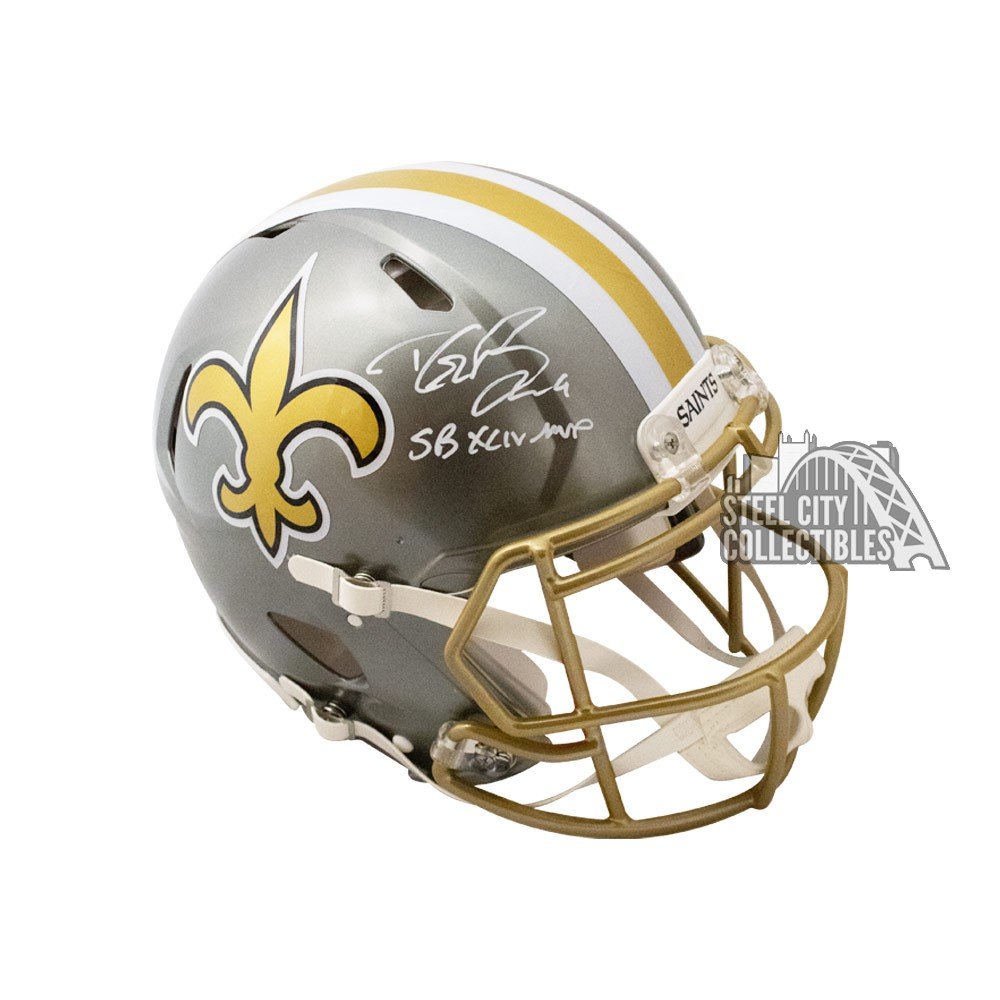 Drew Brees SB XLIV MVP Autographed Saints Flash Authentic Full-Size  Football Helmet - BAS COA