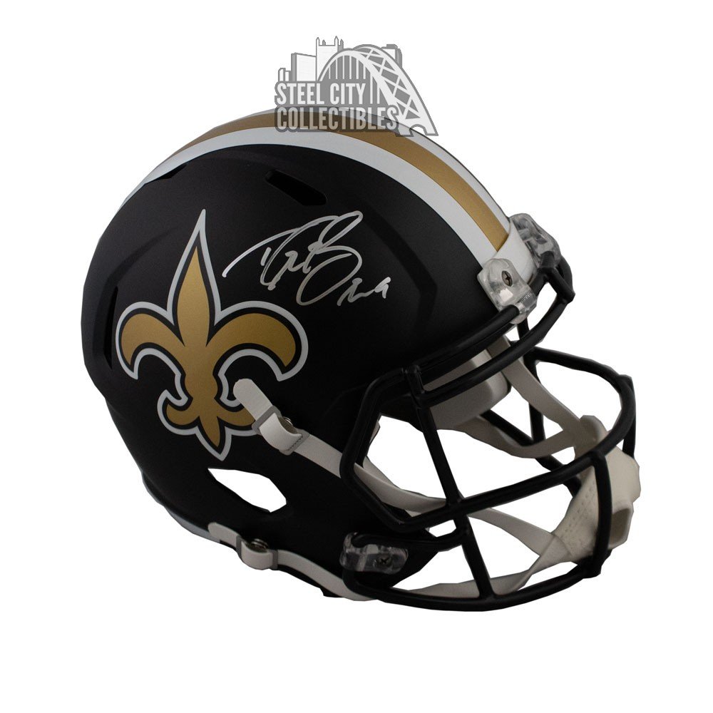Drew Brees Autographed New Orleans Saints Flat Black Full-Size