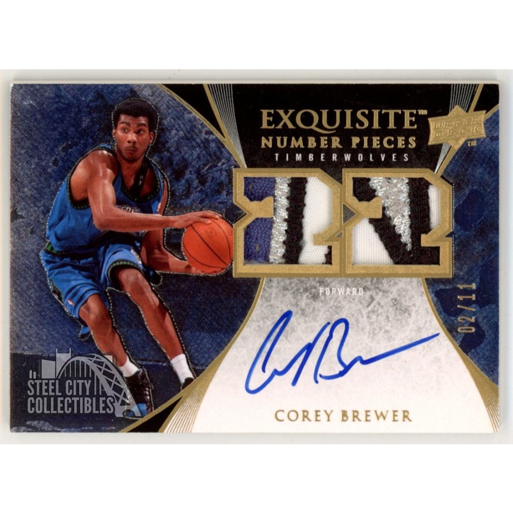Corey Brewer 2007-08 Upper Deck Exquisite Numbers Autograph