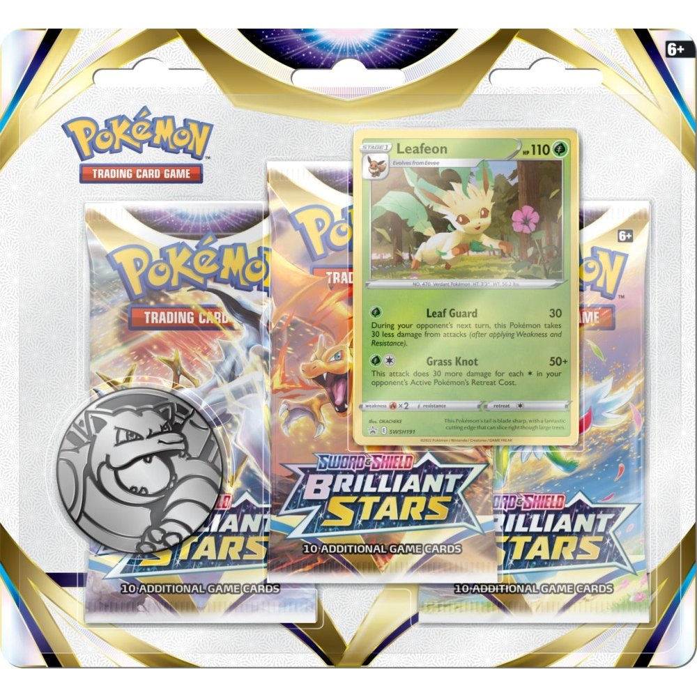 Pokemon Sword & Shield Brilliant Stars 3Pack Blister Steel City Collectibles