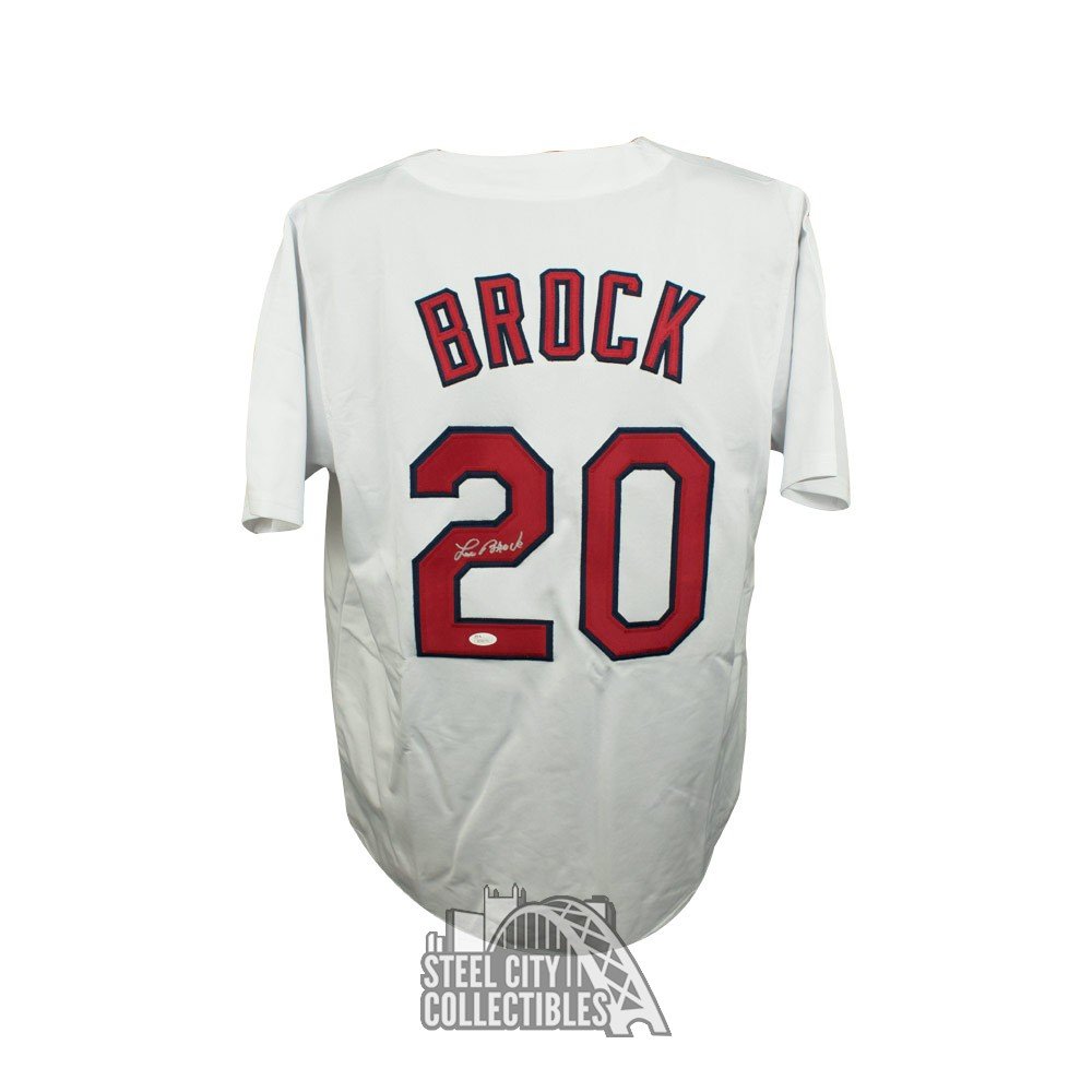 lou brock autographed jersey