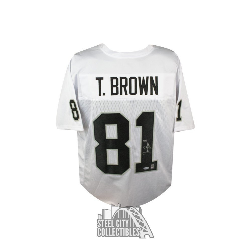 Tim Brown Autographed Raiders Custom White Football Jersey BAS COA 