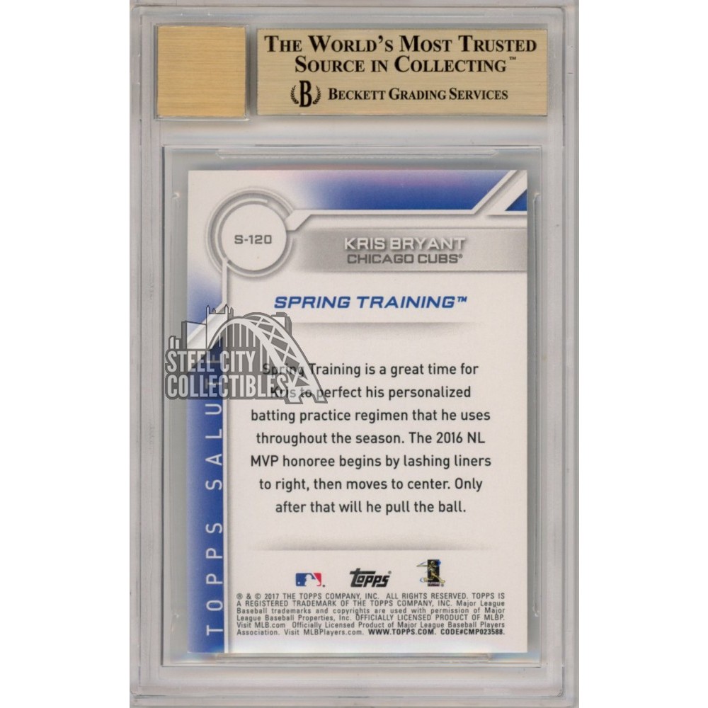Kris Bryant 2017 Topps Archives Autograph Card #S-120 1/1 BGS 9.5