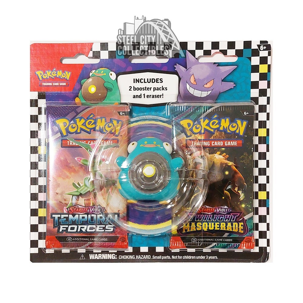 pokemon 2 booster packs and 1 eraser POKEMON