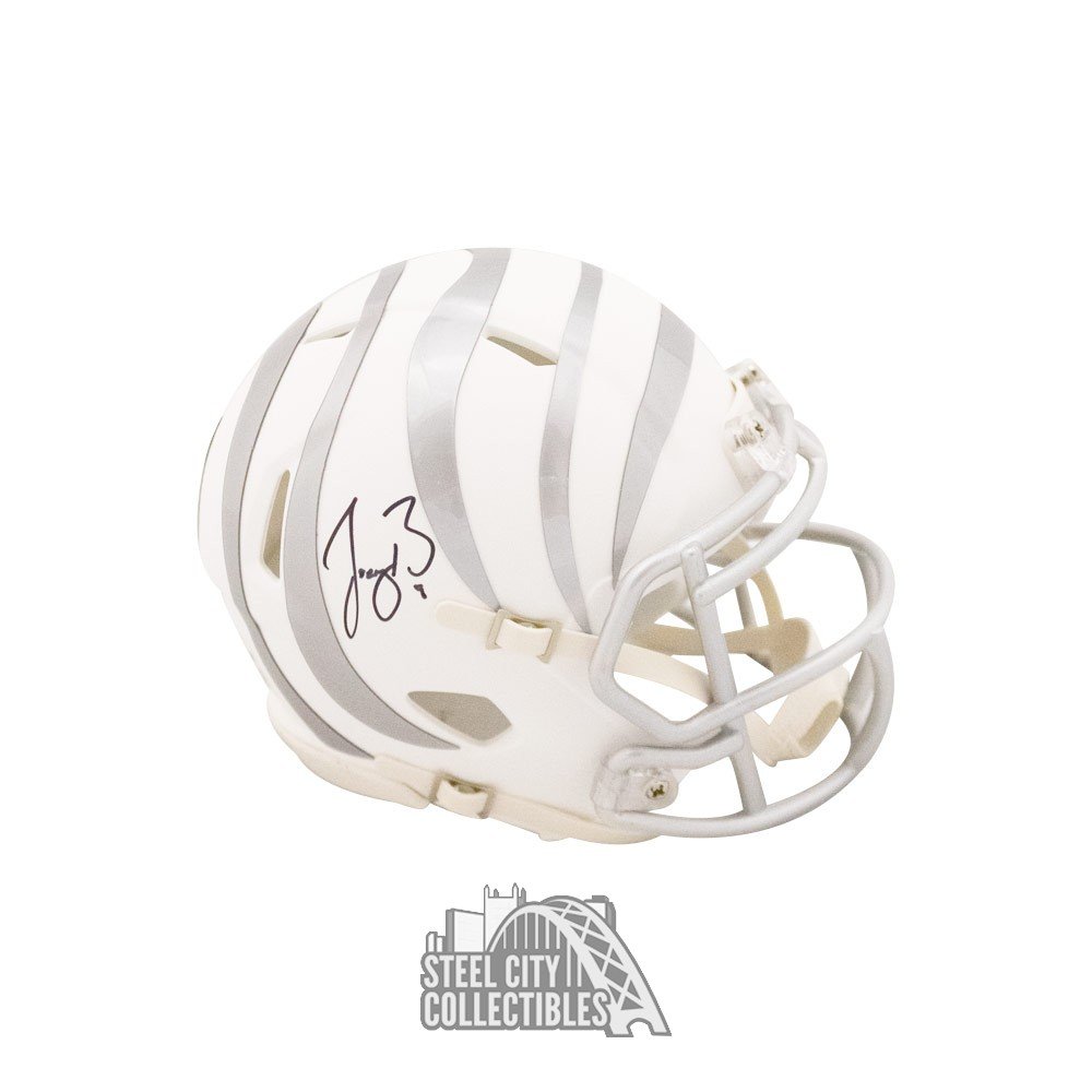 Joe Burrow Autographed Cincinnati Bengals Ice Mini Football Helmet