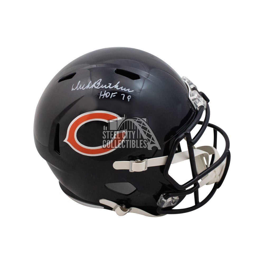 dicks football helmets Dick Butkus Chicago Bears Autographed NFL Full-Size Authentic Helmet Equipped with a carbon steel facemask Dick Butkus Autographed Chicago Bears