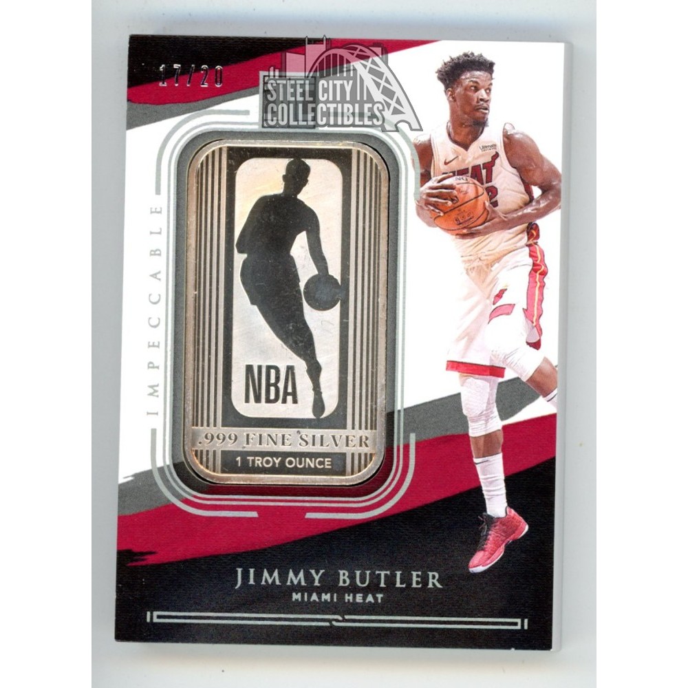 Jimmy Butler 2020-21 Panini Impeccable Silver 1 Troy Ounce Card