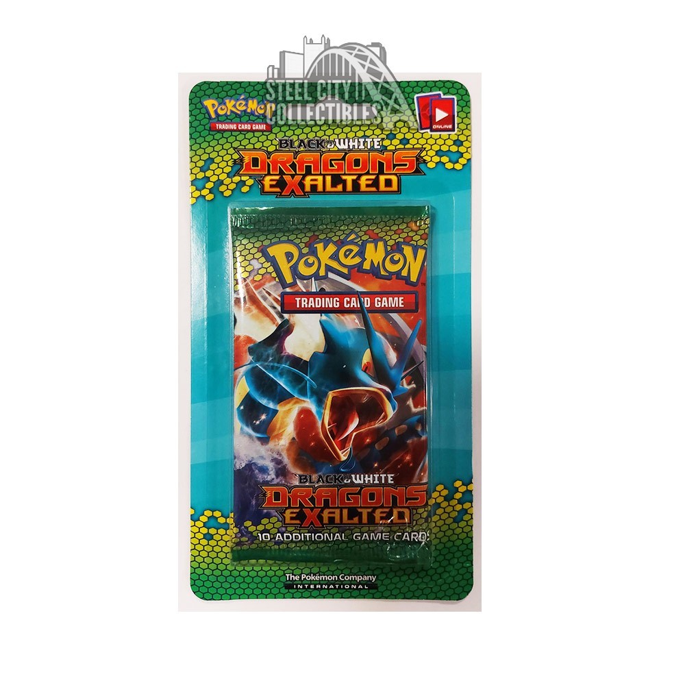 pokemon black and white dragons exalted booster pack Pokemon Black and White Dragons Exalted Sealed (3) Booster Blister Pac –  Rotterdam Comics main image 1