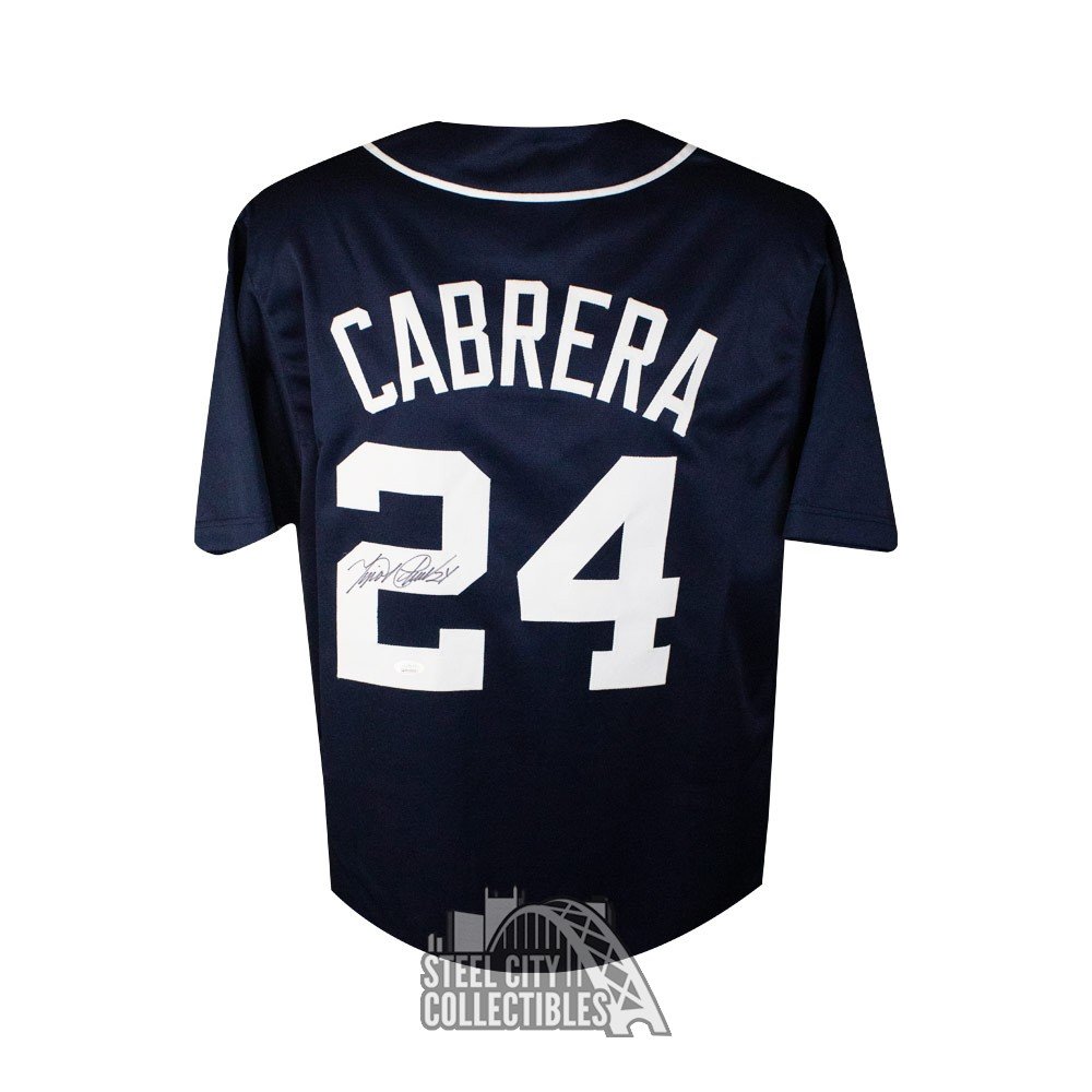 Miguel Cabrera Autographed Detroit Custom Blue Baseball Jersey - JSA COA