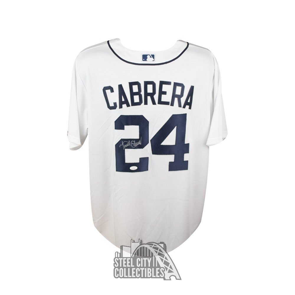 Miguel Cabrera Autographed Team-Issued Detroit Tigers #24 Alternate  Memorial Day Road Jersey With American Flag Patch (MLB AUTHENTICATED)