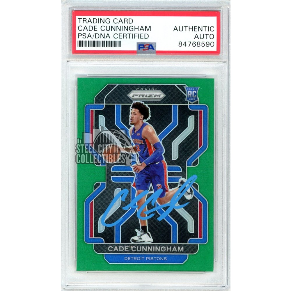 Cade Cunningham 2021-22 Panini Prizm Green Autograph Rookie Card #282 PSA/DNA (Light Blue)