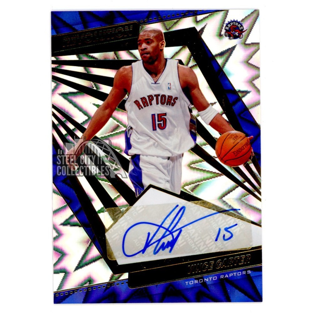 Vince Carter 2021-22 Panini Revolution Fractal Autograph Card #AG