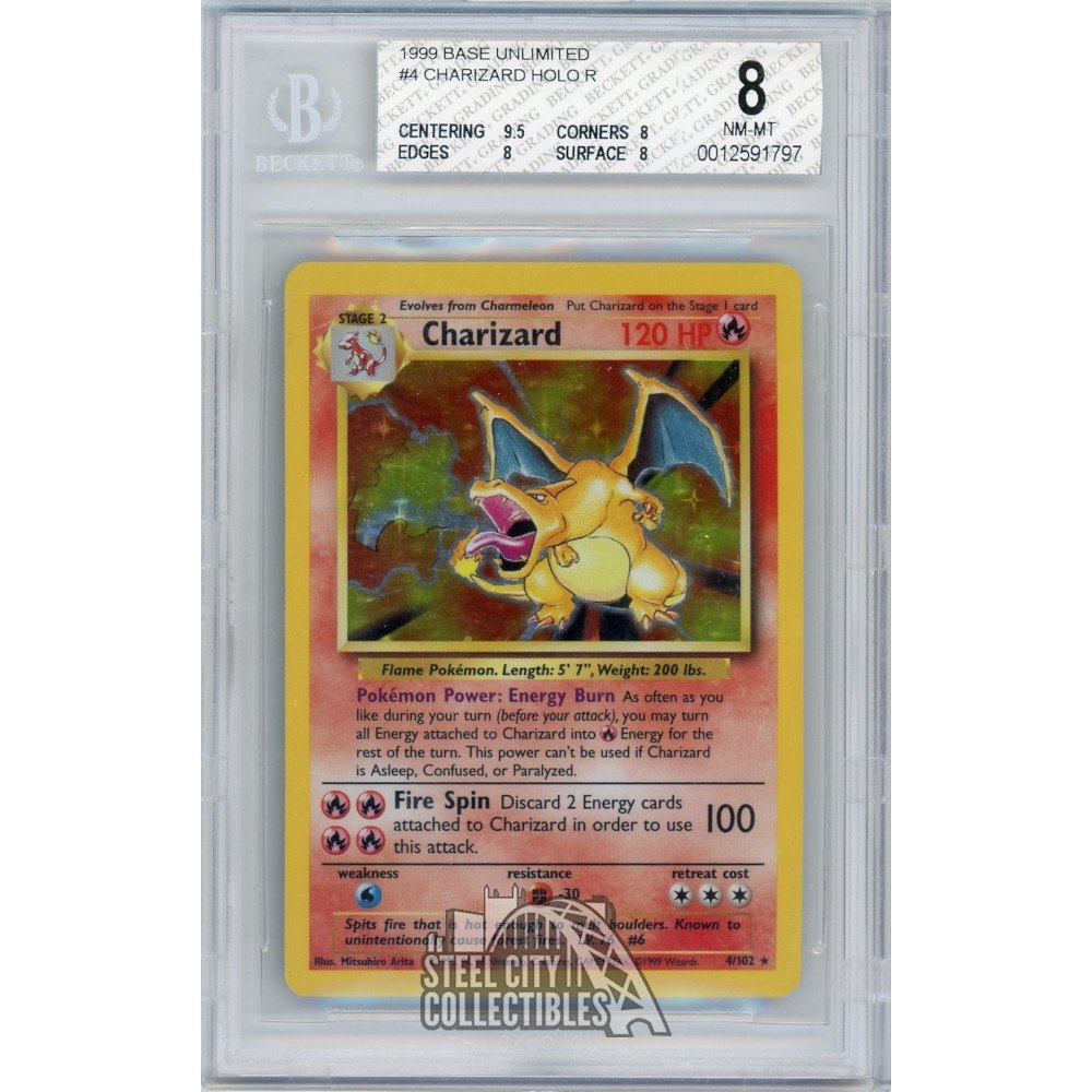 1999 Charizard Pokemon Base Set Holo Card 4/102 BGS 8 | Steel City  Collectibles