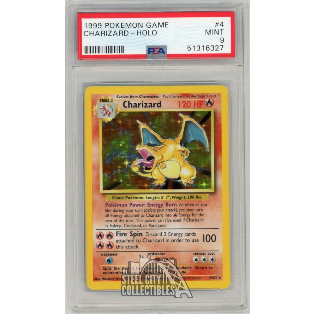 1999 Charizard Pokemon Base Set Holo Card 4/102 PSA 9 Mint