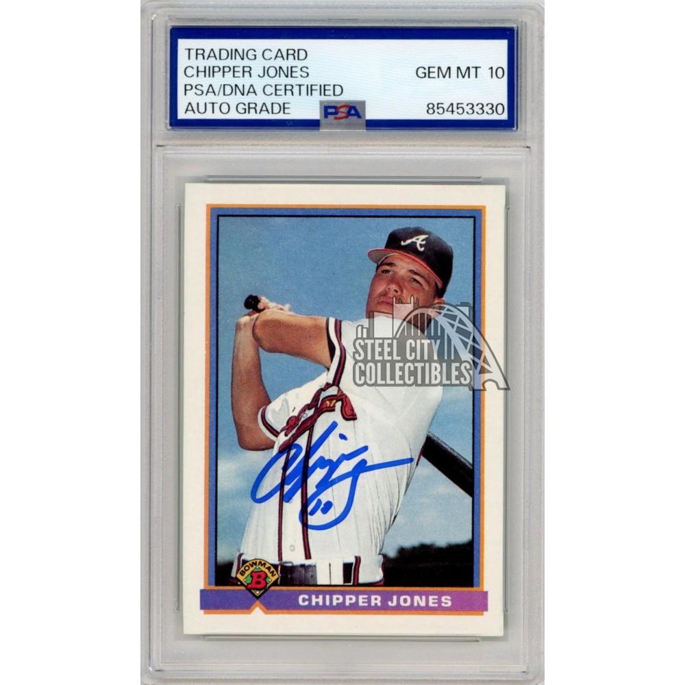 Chipper Jones 1991 Bowman Autograph Rookie Card #569 PSA/DNA 10 | Steel ...
