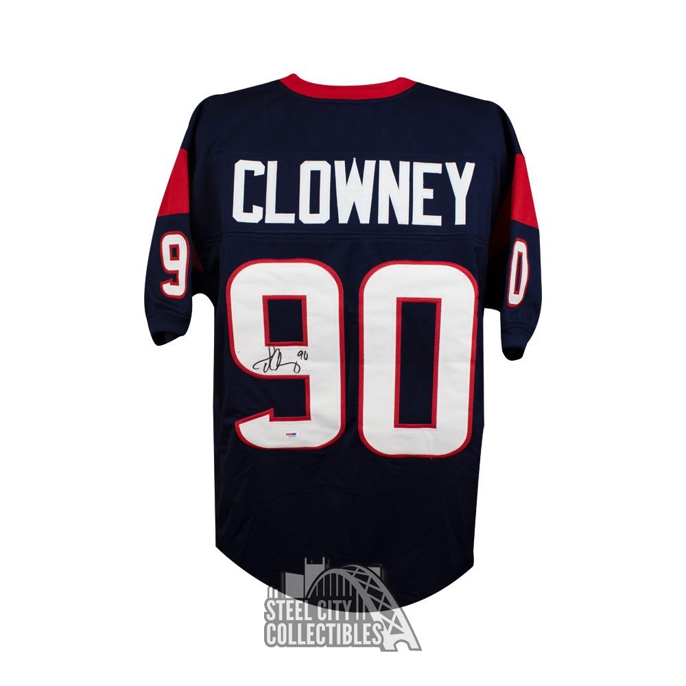 Jadeveon Clowney Autographed Houston Texans Custom Navy Football Jersey PSA/DNA