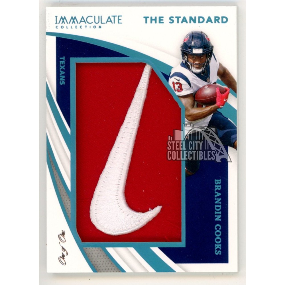 Brandin Cooks 2021 Panini Immaculate Nike Logo Patch Card ISJ BC 1 1 Steel City Collectibles